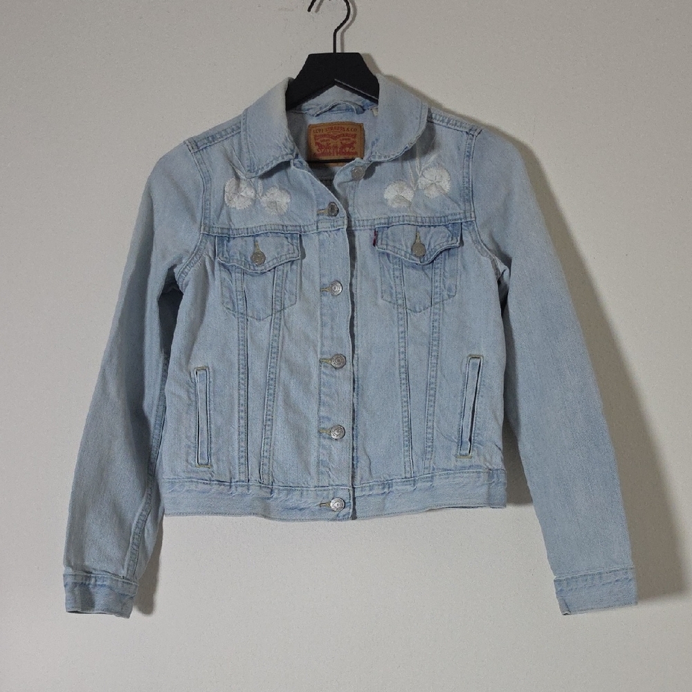 Levi's Light Blue Embroidered Jean Jacket - Women's Size Small